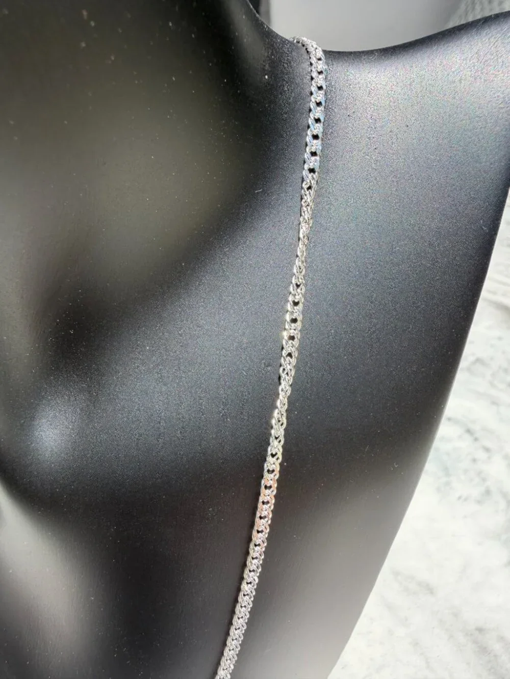 Sterling Silver Rhombus Curb Chain — 18